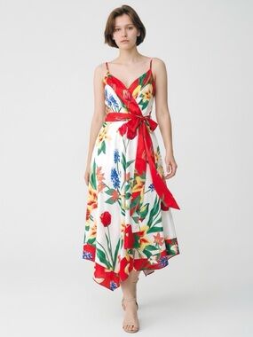 New York & Company Satin Midi Dress Asymmetrical Sweetheart Neckline Sleeveless